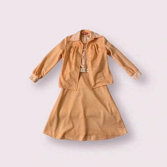 Mr. Mench Vintage 1970s two piece jacket and midi dress set - Picture 1 of 11